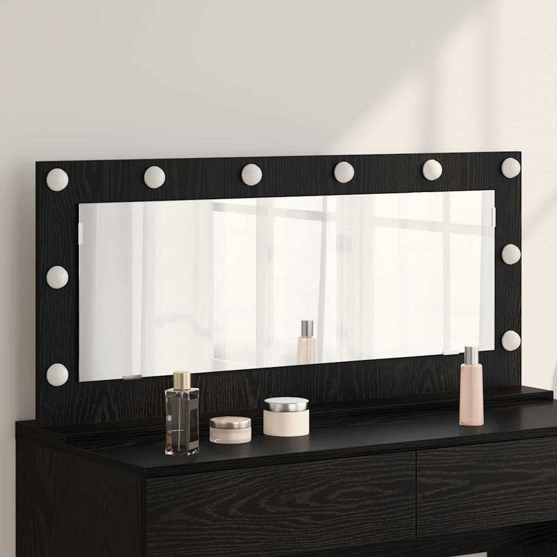 Vidaxx espejo de maquillaje rectangular roble negro 100 x 45 x 18 cm