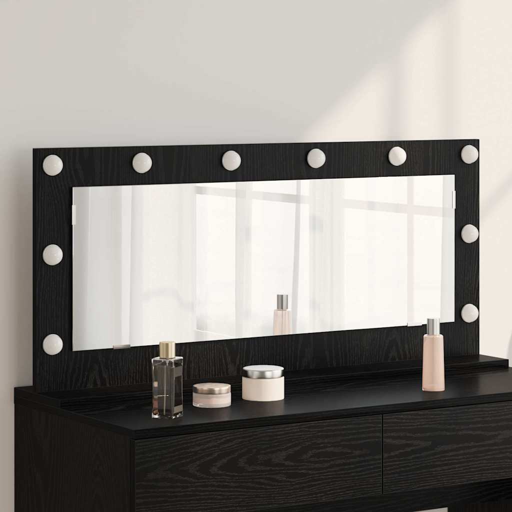 Vidaxx espejo de maquillaje rectangular roble negro 100 x 45 x 18 cm