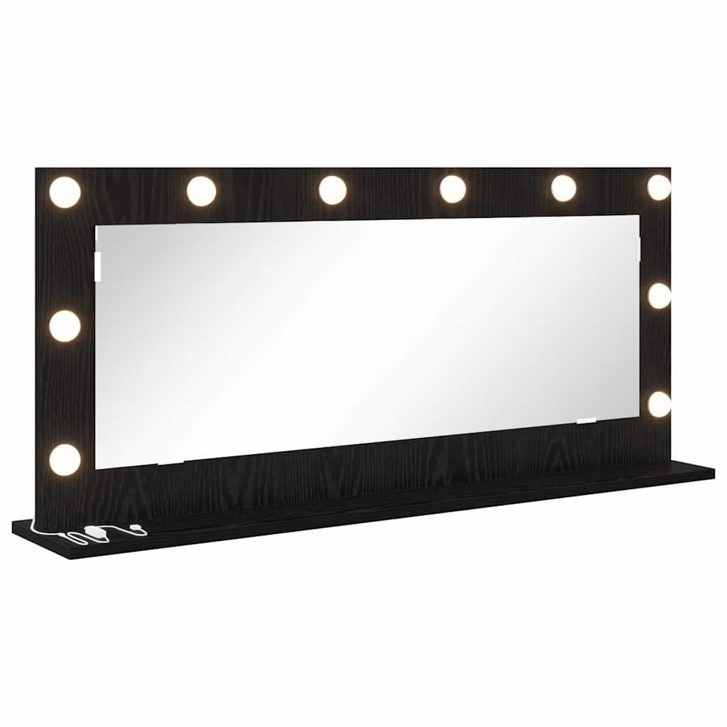 Vidaxx espejo de maquillaje rectangular roble negro 100 x 45 x 18 cm