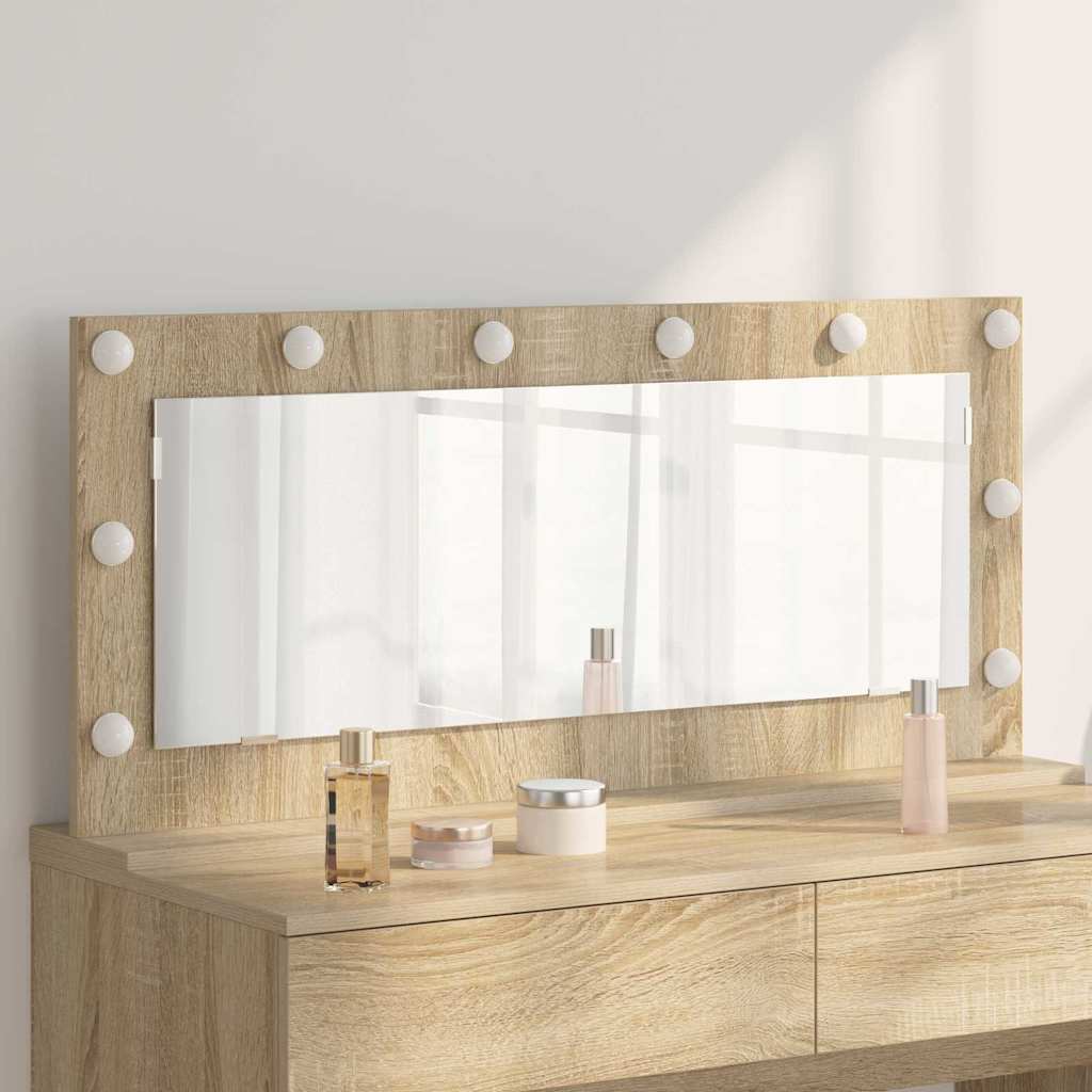 Specchio per il trucco Vidaxx rettangolare rovere Sonoma 100 x 45 x 18 cm