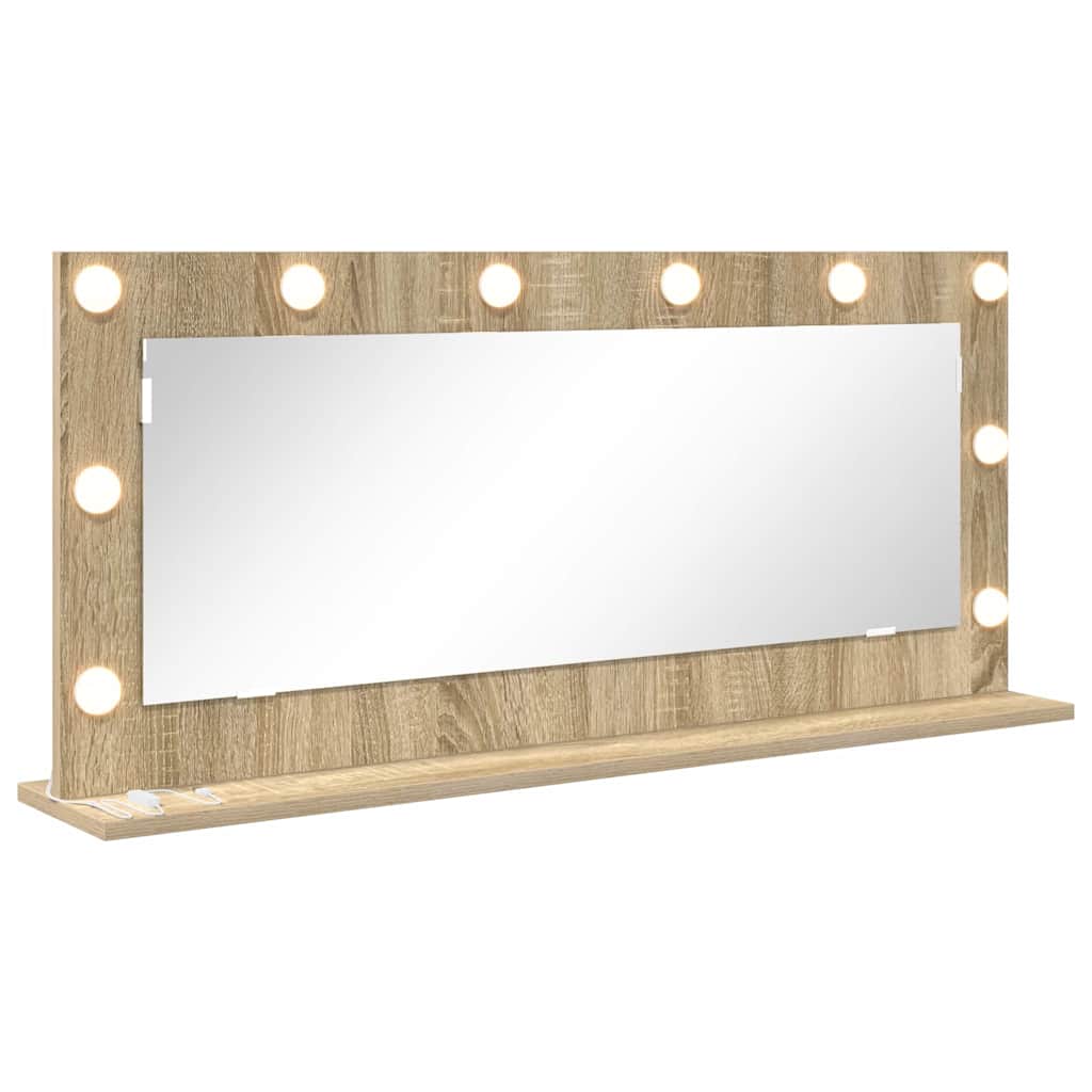 Vidaxx espejo de maquillaje rectangular roble sonoma 100 x 45 x 18 cm