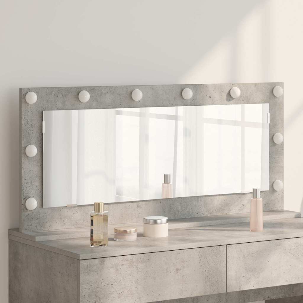 Vidaxx espejo de maquillaje rectangular gris hormigón 100 x 45 x 18 cm