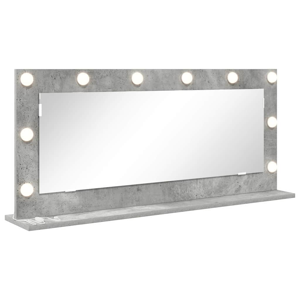 Vidaxx espejo de maquillaje rectangular gris hormigón 100 x 45 x 18 cm