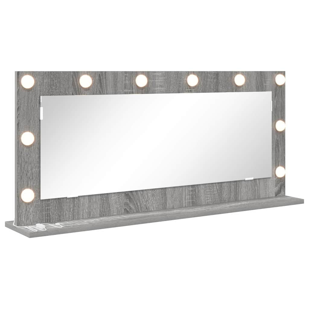 Vidaxx espejo de maquillaje rectangular gris sonoma 100 x 45 x 18 cm