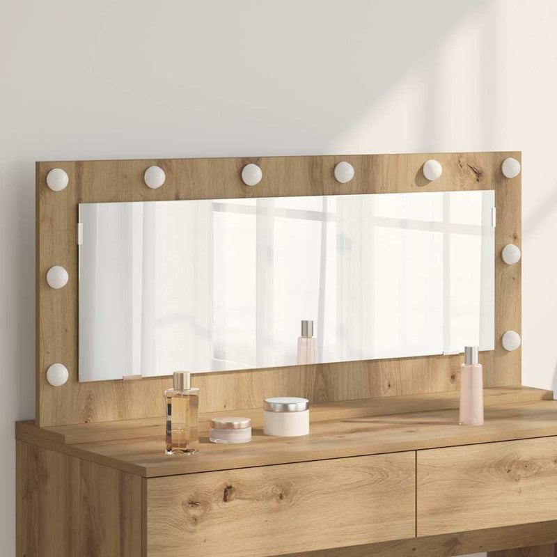 Vidaxl schmink spiegel rechthoekig artisan eiken 100 x 45 x 18 cm