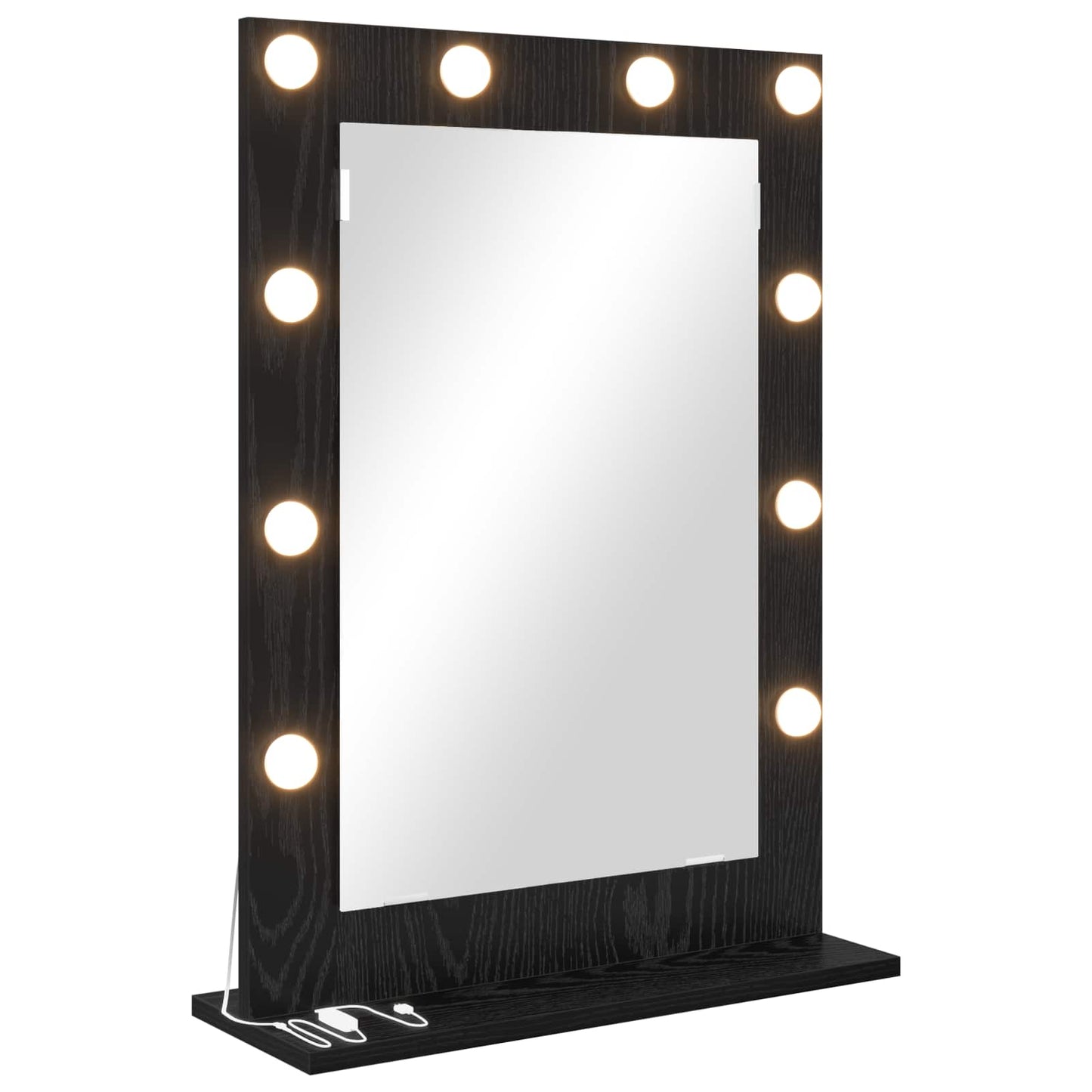 Vidaxx espejo de maquillaje rectangular roble negro 70 x 50 x 18 cm