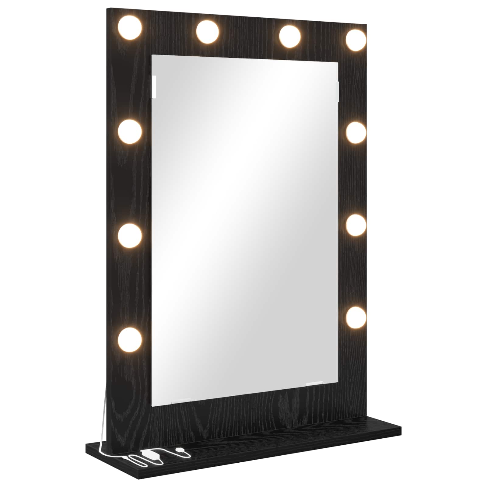 Vidaxx espejo de maquillaje rectangular roble negro 70 x 50 x 18 cm