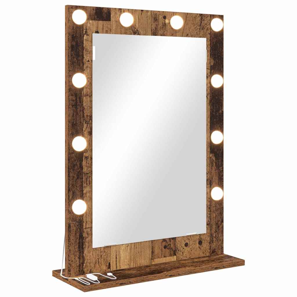 Vidaxx espejo de maquillaje rectangular roble ahumado 70 x 50 x 18 cm