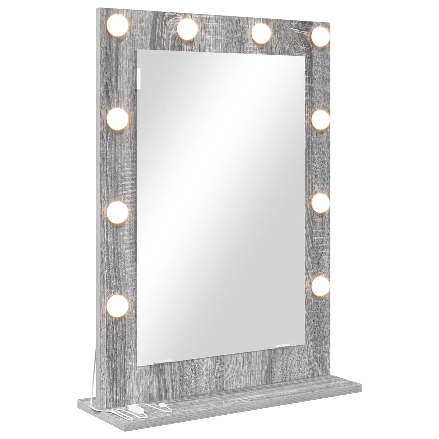 Vidaxl espejo de maquillaje rectangular gris sonoma 70 x 50 x 18 cm