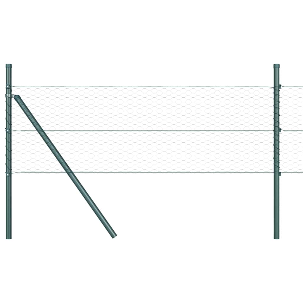 Poste para valla Vidaxl verde 10 x 0,4 m (malla 25 mm) acero y PVC