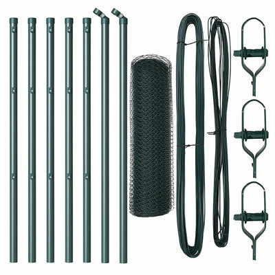 Vidaxl afrasteringspaal groen 10 x 0,5 m (13 mm gaas) staal en pvc