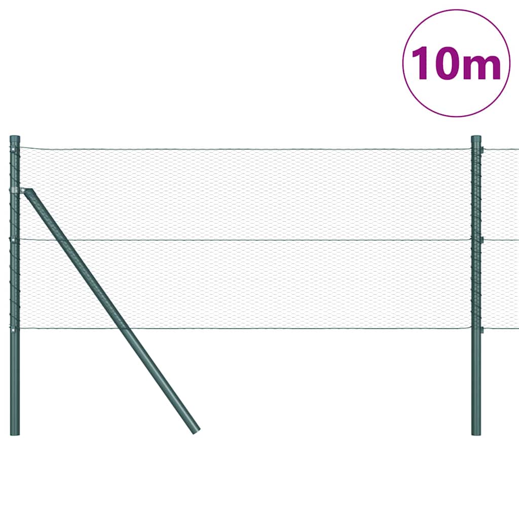 Poste para valla Vidaxl verde 10 x 0,6 m (malla 13 mm) acero y PVC