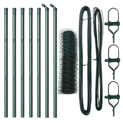 Vidaxl afrasteringspaal groen 10 x 0,6 m (36 mm gaas) staal en pvc