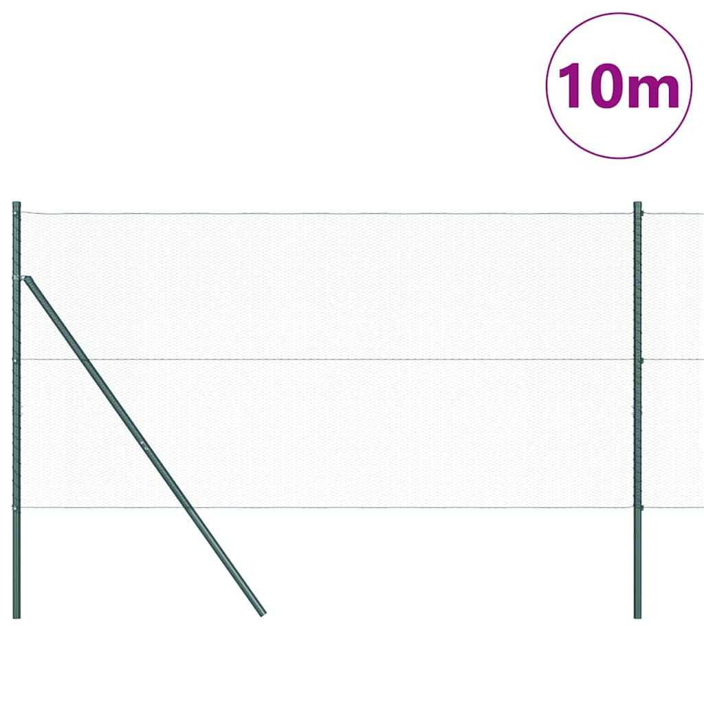 Poste para valla vidaxl verde 10 x 1 m (malla 13 mm) acero y PVC