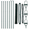 Vidaxl afrasteringspaal groen 10 x 1,4 m (50 mm gaas) staal en pvc