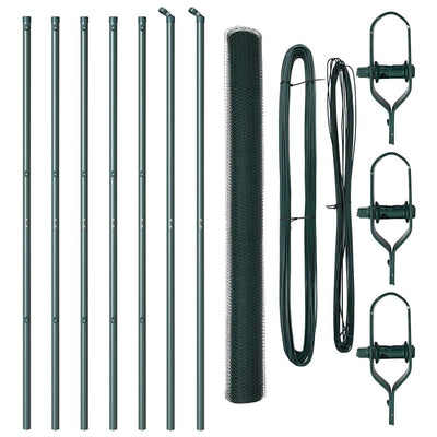 Vidaxl afrasteringspaal groen 10 x 1,6 m (13 mm gaas) staal en pvc