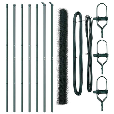 Vidaxl afrasteringspaal groen 10 x 1,6 m (36 mm gaas) staal en pvc