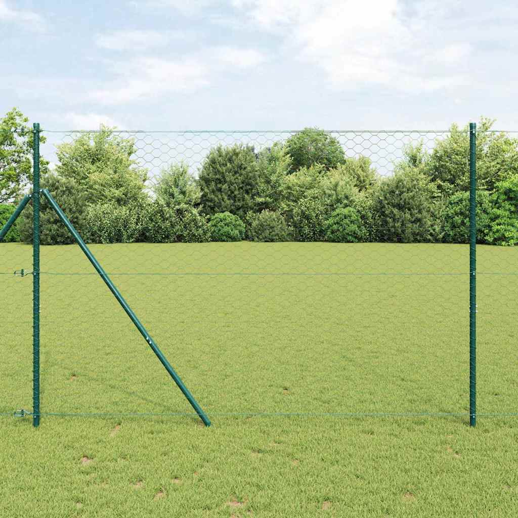 Poste para valla Vidaxl verde 10 x 1,6 m (malla 50 mm) acero y PVC
