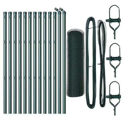 Vidaxl afrasteringspaal groen 25 x 0,6 m (25 mm gaas) staal en pvc