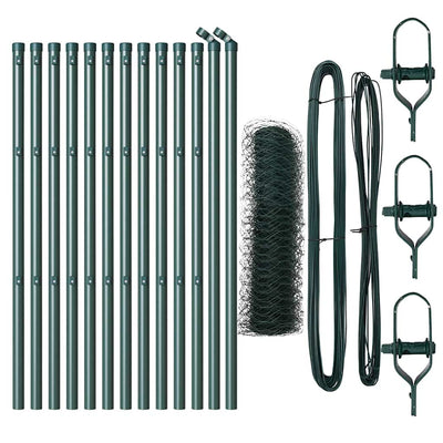Vidaxl afrasteringspaal groen 25 x 0,8 m (36 mm gaas) staal en pvc