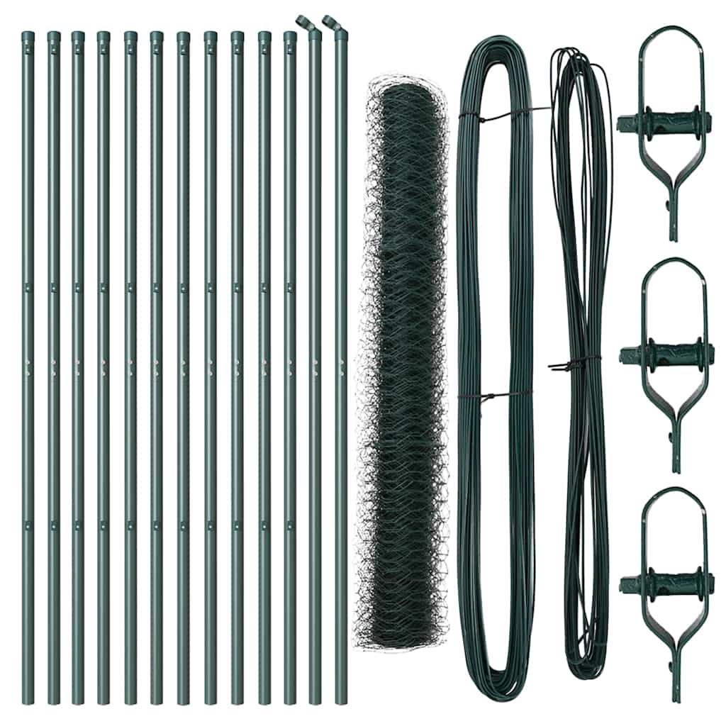 Poste para valla Vidaxl verde 25 x 1 m (malla 36 mm) acero
