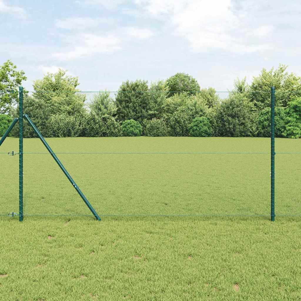 Vidaxl afrasteringspaal groen 25 x 1,4 m (13 mm gaas) staal en pvc