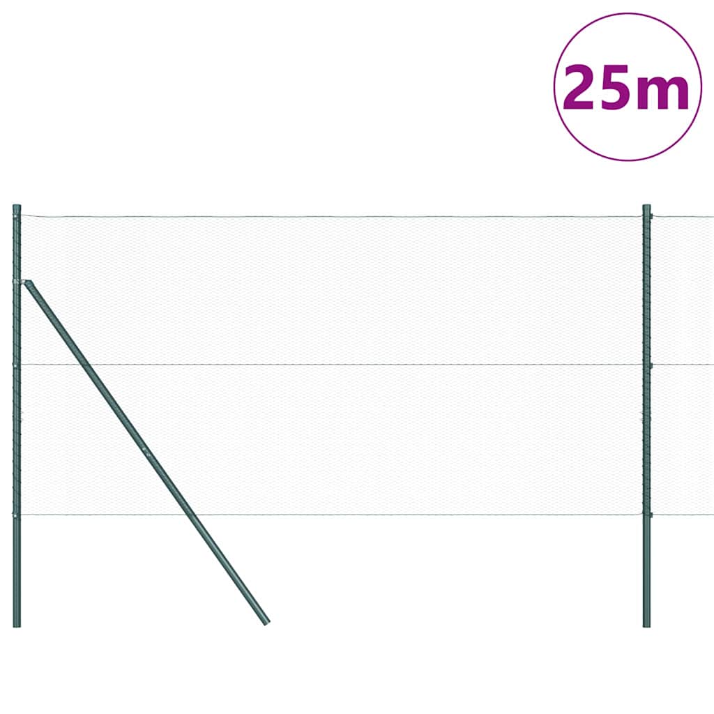 Vidaxl afrasteringspaal groen 25 x 1,4 m (13 mm gaas) staal en pvc