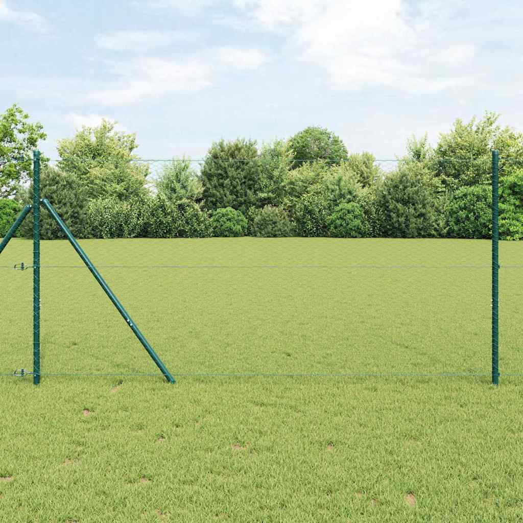 Poste para valla Vidaxl verde 25 x 1,4 m (malla 25 mm) acero y PVC