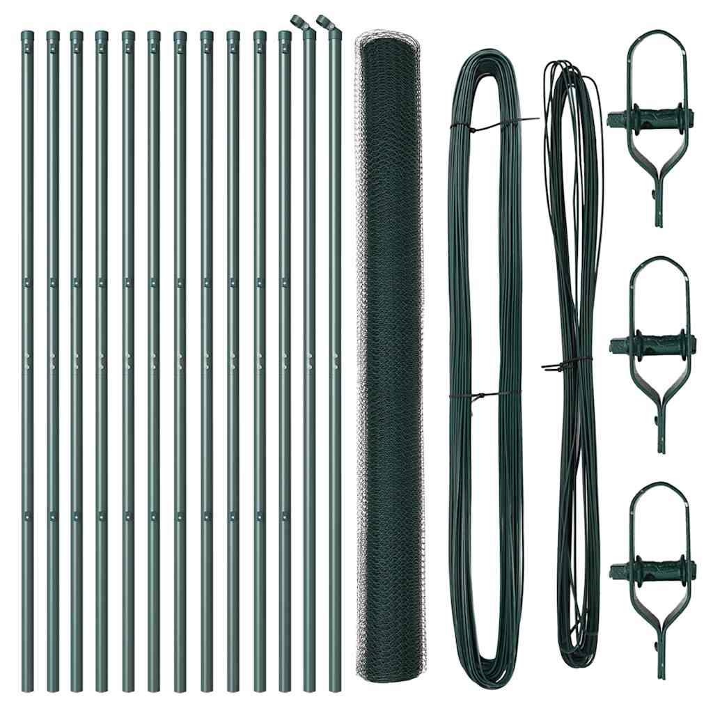 Poste para valla Vidaxl verde 25 x 1,5 m (malla de 25 mm) acero
