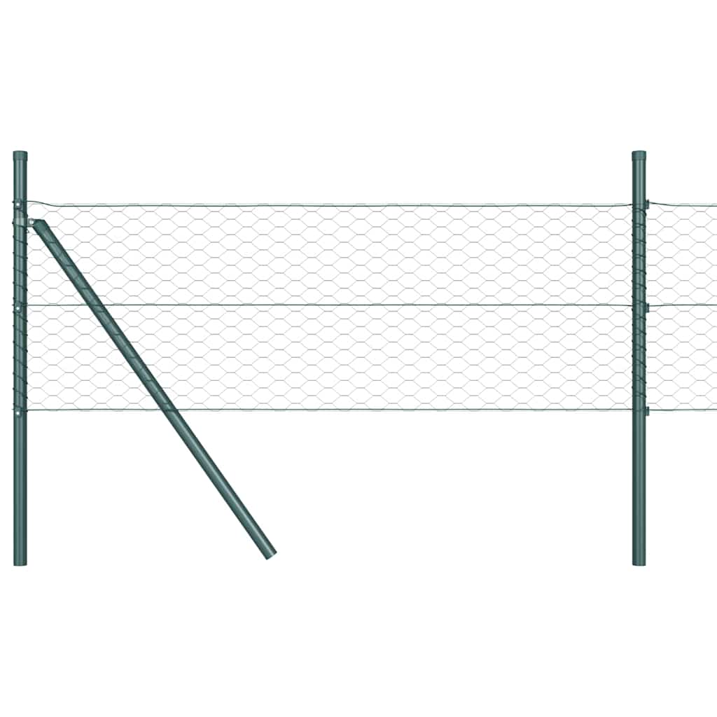 Vidaxl afrasteringspaal groen 50 x 0,4 m (36 mm gaas) staal en pvc