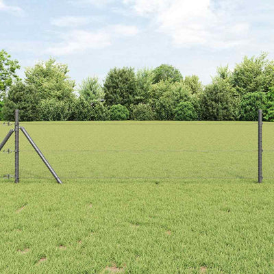 Vidaxl afrasteringspaal grijs 10 x 0,4 m (13 mm gaas) staal en pvc