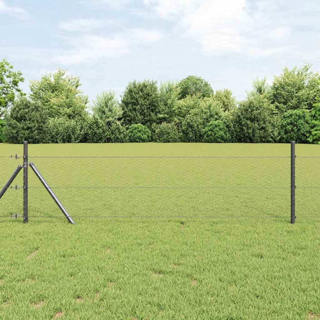 Poste para valla Vidaxl gris 10 x 0,5 m (malla 25 mm) acero y PVC