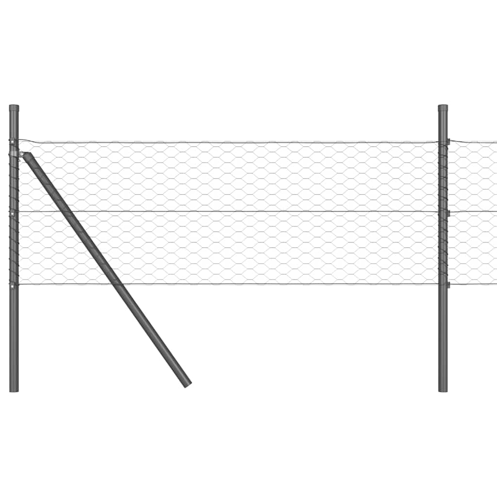 Poste para valla Vidaxl gris 10 x 0,5 m (malla 36 mm) acero y PVC