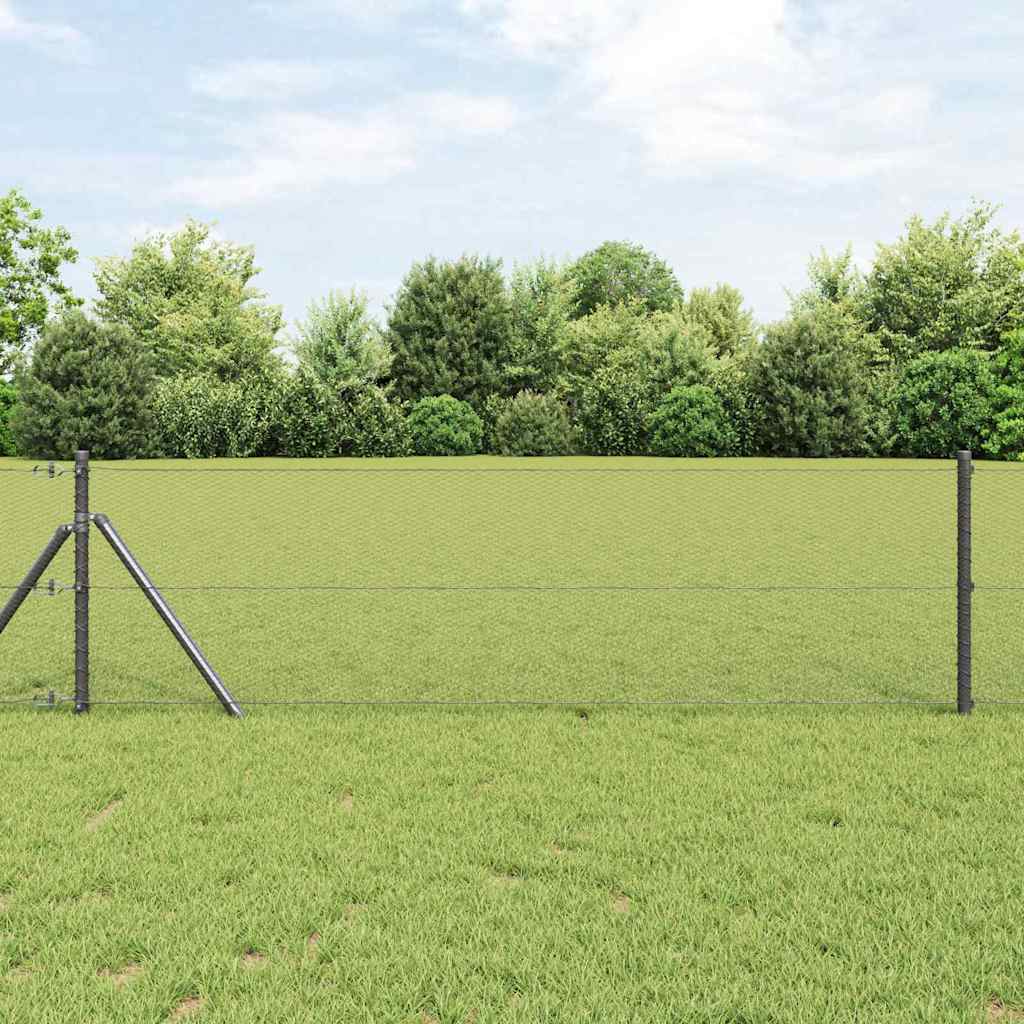 Poste para valla Vidaxl gris 10 x 0,6 m (malla 13 mm) acero y PVC