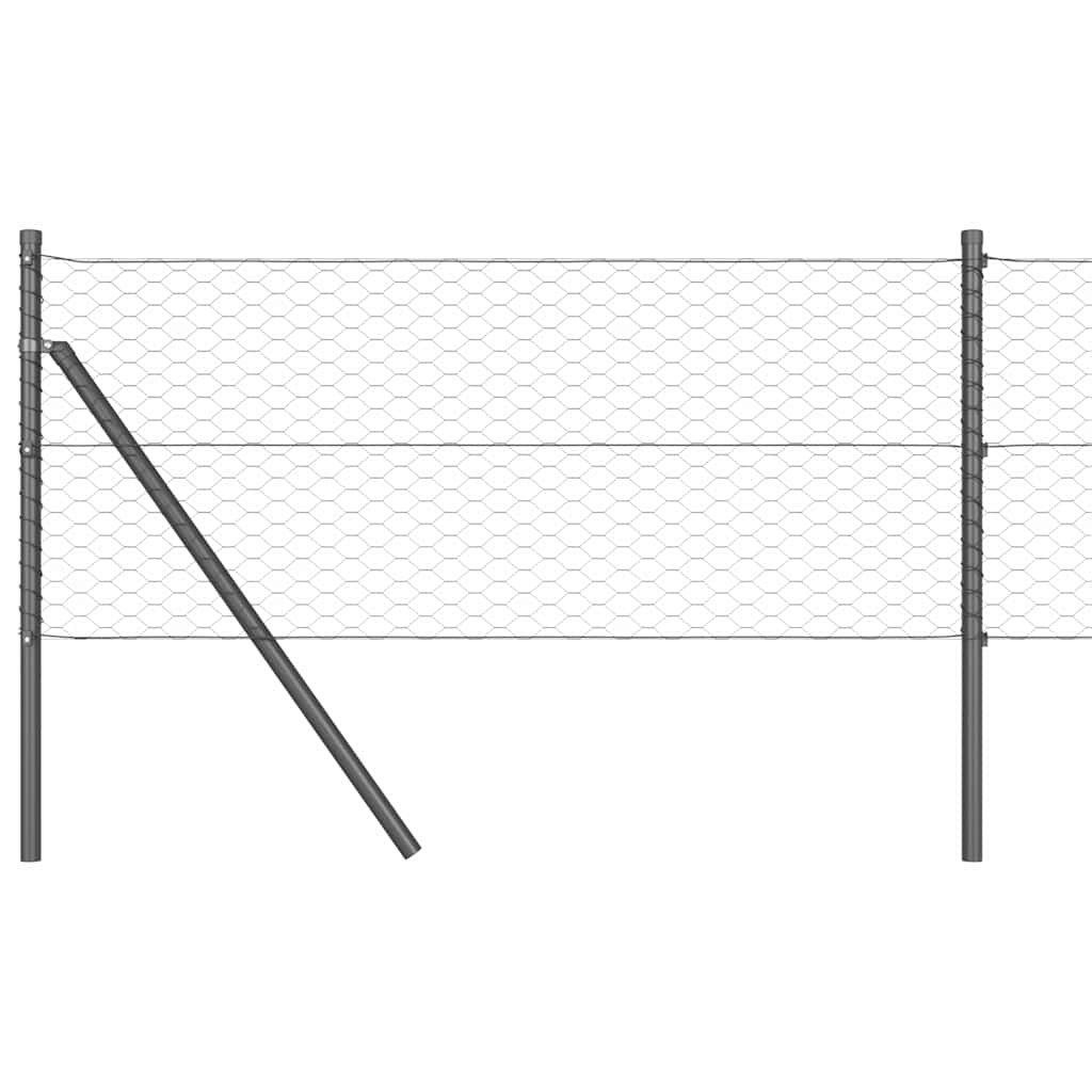 Vidaxl afrasteringspaal grijs 10 x 0,6 m (36 mm gaas) staal en pvc