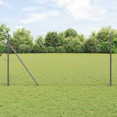 Vidaxl afrasteringspaal grijs 10 x 1,2 m (25 mm gaas) staal en pvc