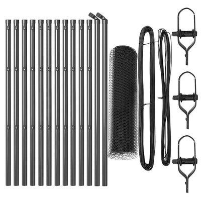 Vidaxl afrasteringspaal grijs 25 x 0,8 m (25 mm gaas) staal en pvc