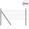 Vidaxl afrasteringspaal grijs 25 x 0,8 m (36 mm gaas) staal en pvc