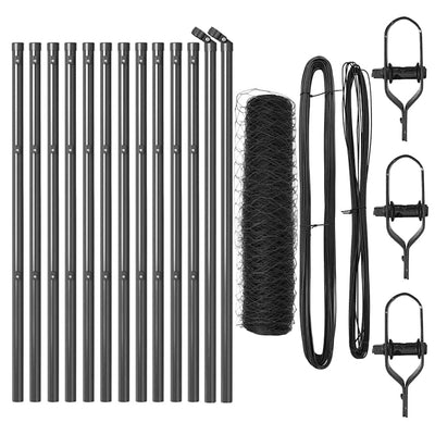 Vidaxl afrasteringspaal grijs 25 x 0,8 m (50 mm gaas) staal en pvc