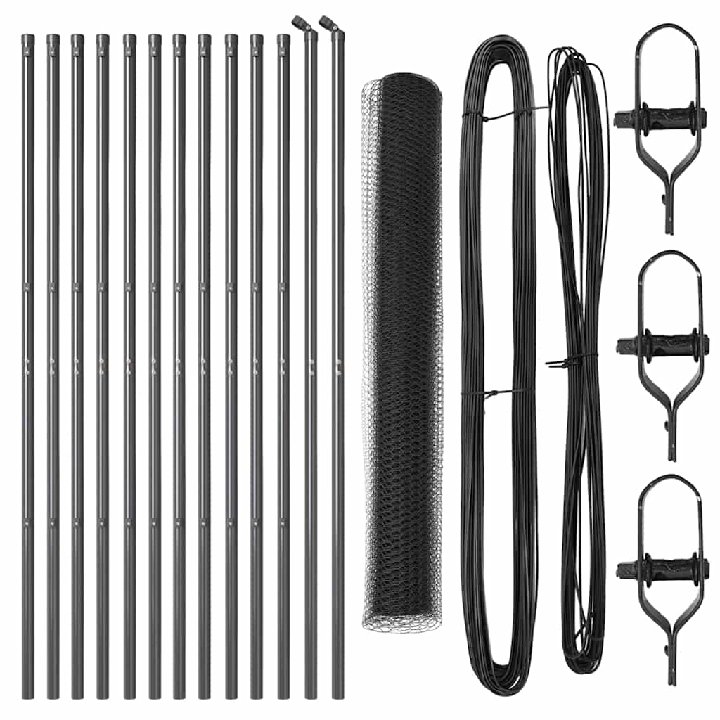 Poste para valla Vidaxl gris 25 x 1 m (malla de 25 mm) acero