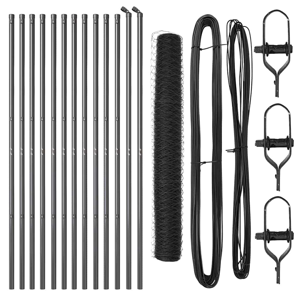Poste para valla Vidaxl gris 25 x 1,2 m (malla de 36 mm) acero