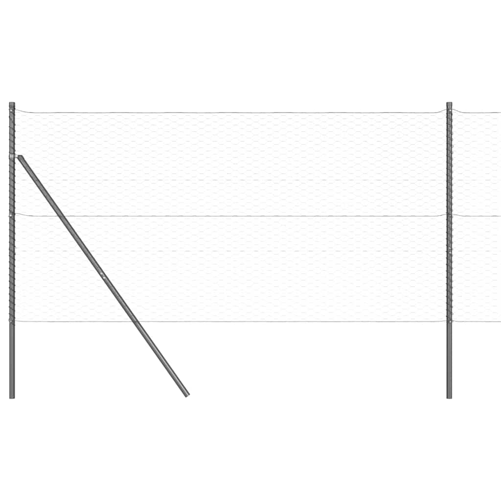 Poste para valla Vidaxl gris 25 x 1,4 m (malla 36 mm) acero y PVC