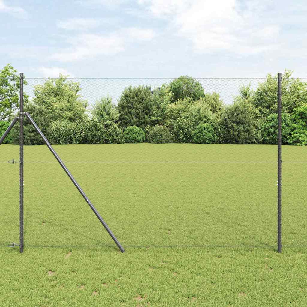 Poste para valla Vidaxl gris 25 x 1,6 m (malla 25 mm) acero y PVC