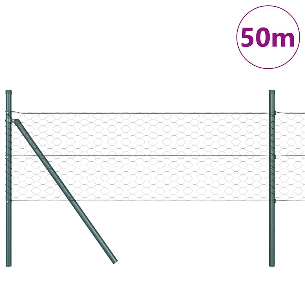 Vidaxl afrasteringspaal grijs 50 x 0,4 m (36 mm gaas) staal en pvc