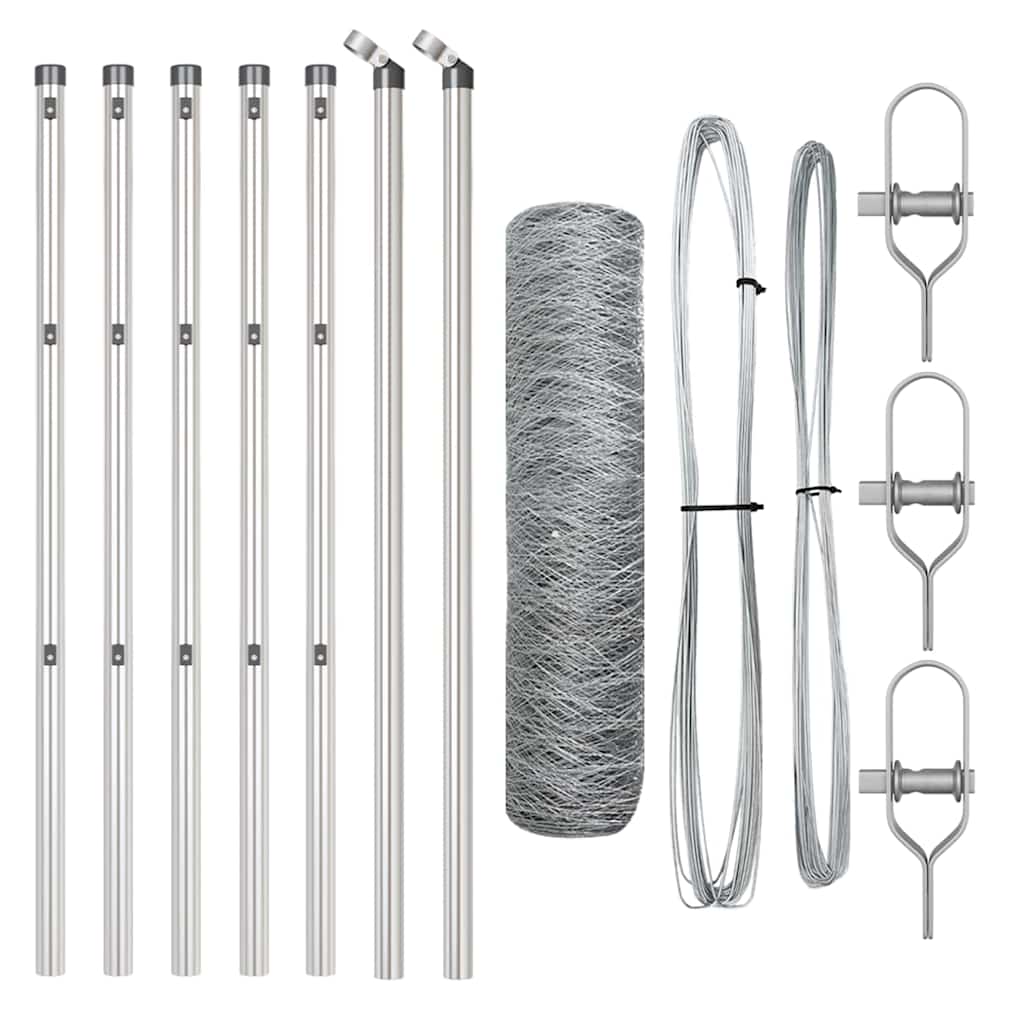 Poste para valla Vidaxl plateado 10 x 0,4 m (malla de 36 mm) acero