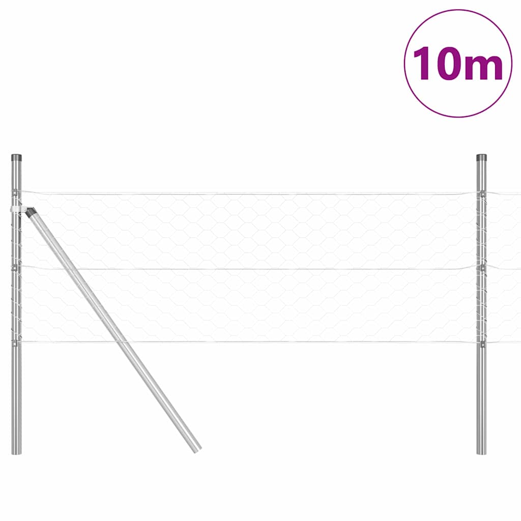 Poste para valla Vidaxl plateado 10 x 0,4 m (malla 50 mm) acero