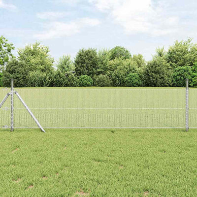 Poste para valla Vidaxl plateado 10 x 0,5 m (malla 13 mm) acero