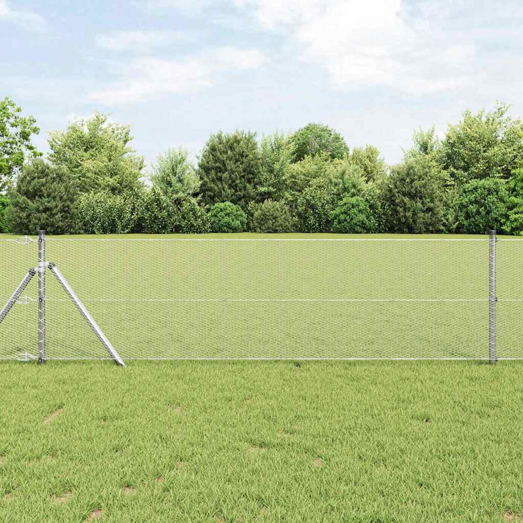 Paletto per recinzione Vidaxl argento 10 x 0,6 m (maglia 13 mm) in acciaio