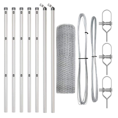 Vidaxl afrasteringspaal zilver 10 x 0,6 m (13 mm gaas) staal