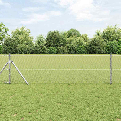 Vidaxl afrasteringspaal zilver 10 x 0,6 m (25 mm gaas) staal